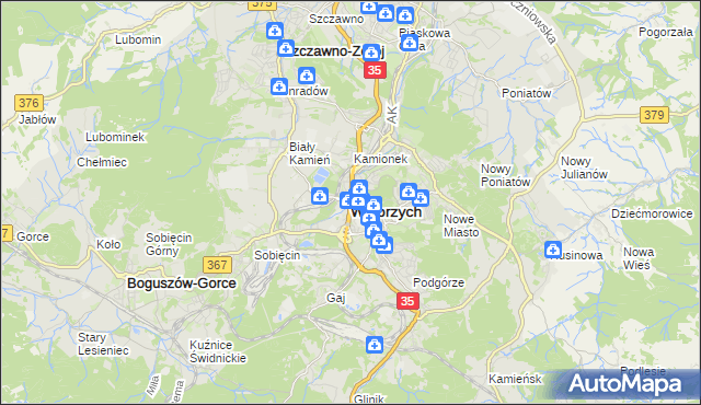 mapa Wałbrzycha, Wałbrzych na mapie Targeo
