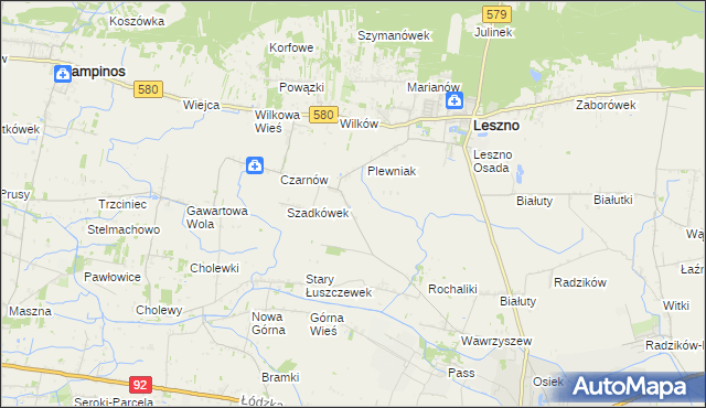 mapa Walentów gmina Leszno, Walentów gmina Leszno na mapie Targeo