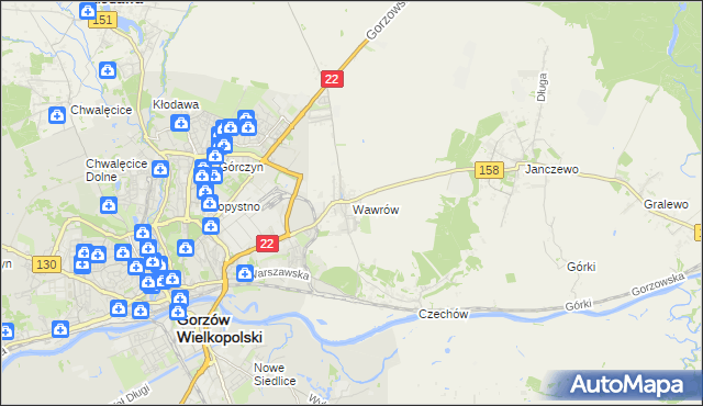 mapa Wawrów, Wawrów na mapie Targeo