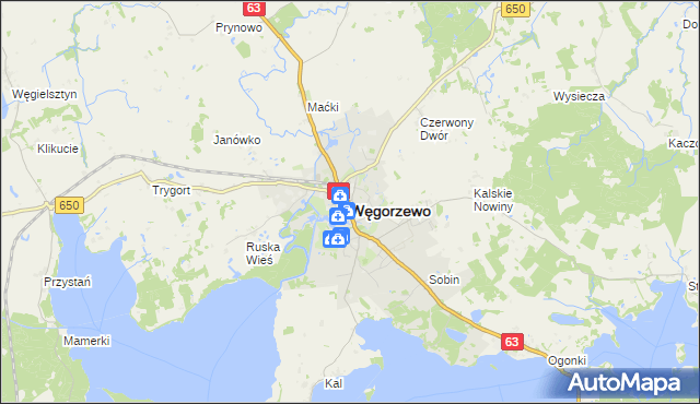 mapa Węgorzewo, Węgorzewo na mapie Targeo