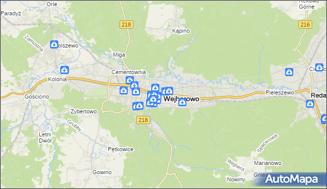 mapa Wejherowo, Wejherowo na mapie Targeo