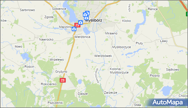 mapa Wierzbówek, Wierzbówek na mapie Targeo