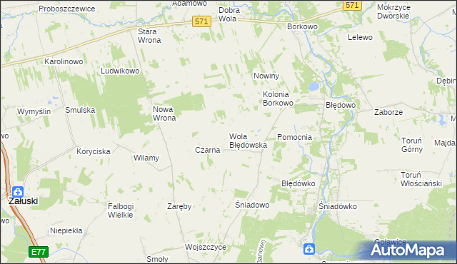 mapa Wola Błędowska gmina Pomiechówek, Wola Błędowska gmina Pomiechówek na mapie Targeo