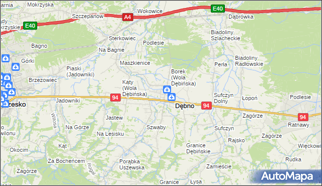 mapa Wola Dębińska, Wola Dębińska na mapie Targeo