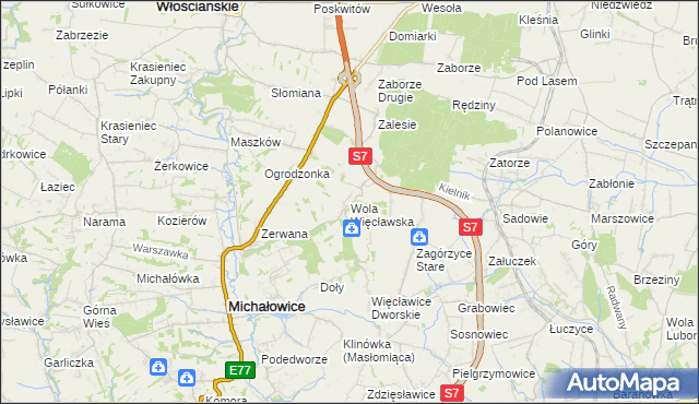 mapa Wola Więcławska, Wola Więcławska na mapie Targeo