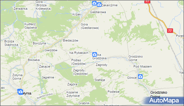 mapa Wólka Grodziska gmina Grodzisko Dolne, Wólka Grodziska gmina Grodzisko Dolne na mapie Targeo