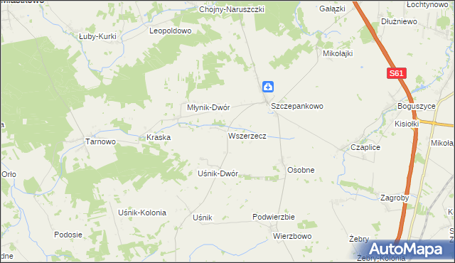 mapa Wszerzecz, Wszerzecz na mapie Targeo