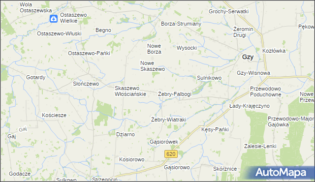 mapa Żebry-Falbogi, Żebry-Falbogi na mapie Targeo