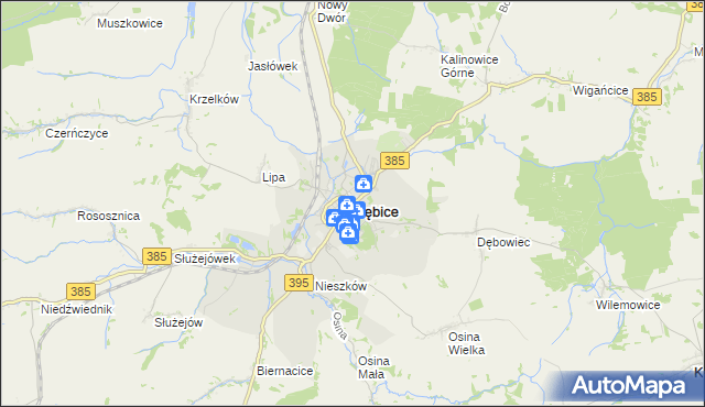 mapa Ziębice, Ziębice na mapie Targeo