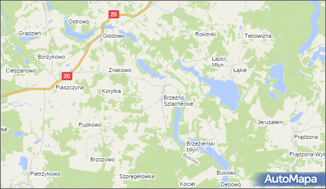 mapa Brzeźno Szlacheckie, Brzeźno Szlacheckie na mapie Targeo