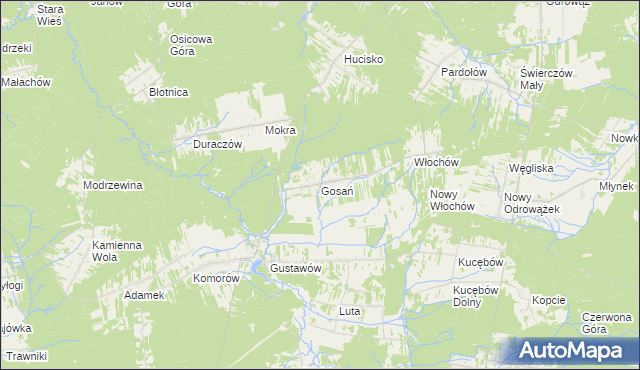 mapa Gosań, Gosań na mapie Targeo