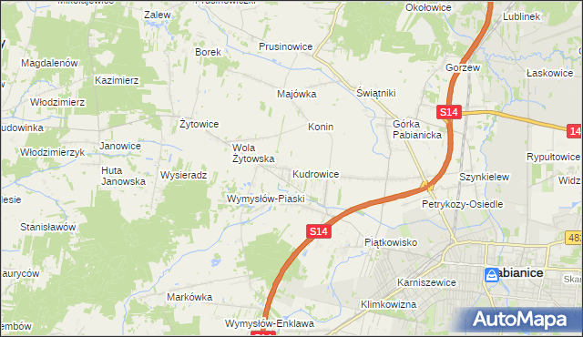 mapa Kudrowice, Kudrowice na mapie Targeo