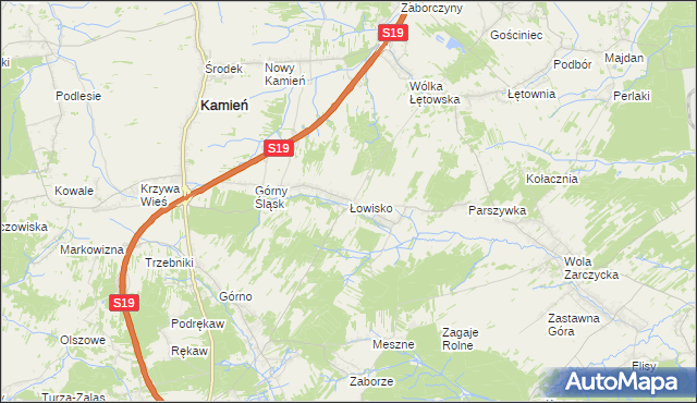 mapa Łowisko, Łowisko na mapie Targeo