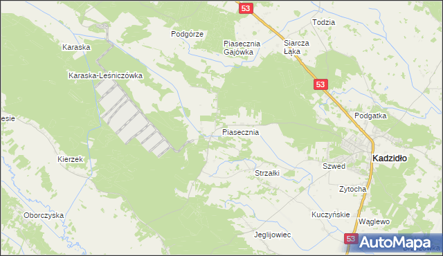 mapa Piasecznia, Piasecznia na mapie Targeo