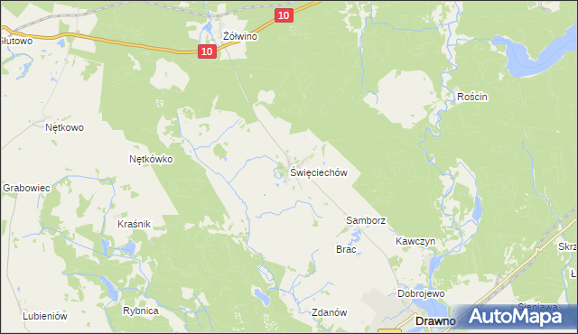 mapa Święciechów, Święciechów na mapie Targeo