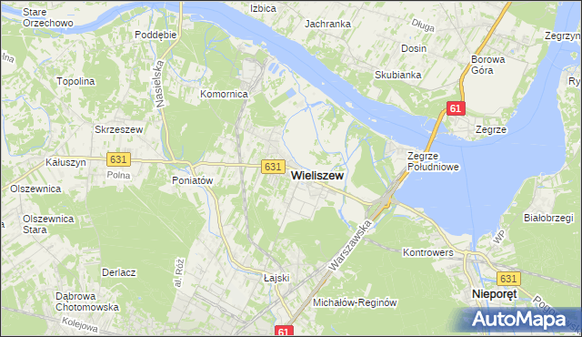 mapa Wieliszew, Wieliszew na mapie Targeo