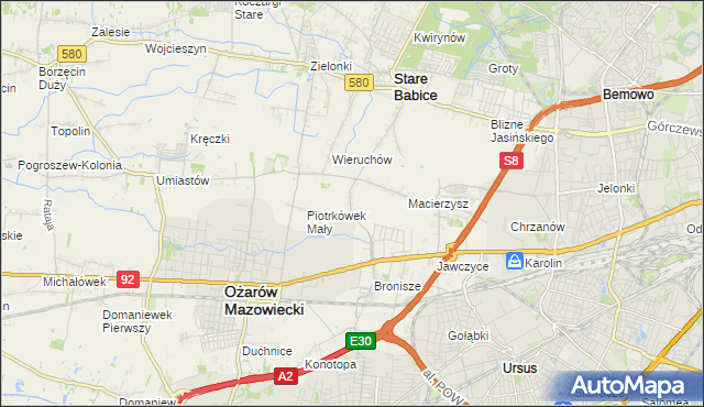 mapa Piotrkówek Duży, Piotrkówek Duży na mapie Targeo