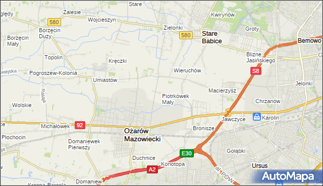 mapa Piotrkówek Mały, Piotrkówek Mały na mapie Targeo