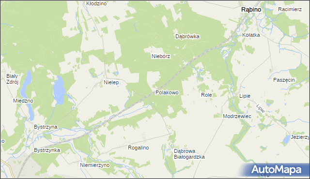 mapa Polakowo, Polakowo na mapie Targeo