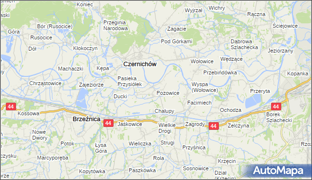 mapa Pozowice, Pozowice na mapie Targeo