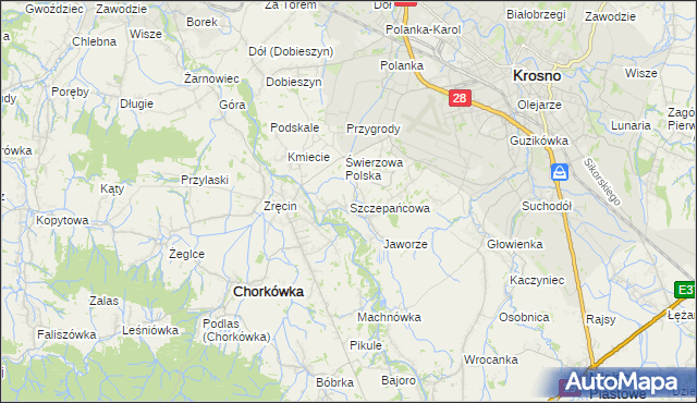 mapa Szczepańcowa, Szczepańcowa na mapie Targeo