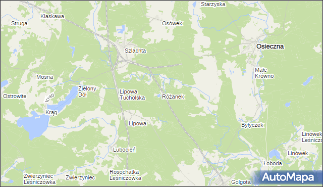 mapa Różanek gmina Śliwice, Różanek gmina Śliwice na mapie Targeo