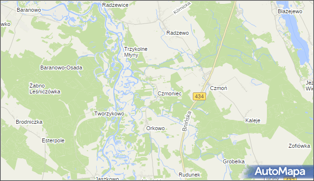 mapa Czmoniec, Czmoniec na mapie Targeo