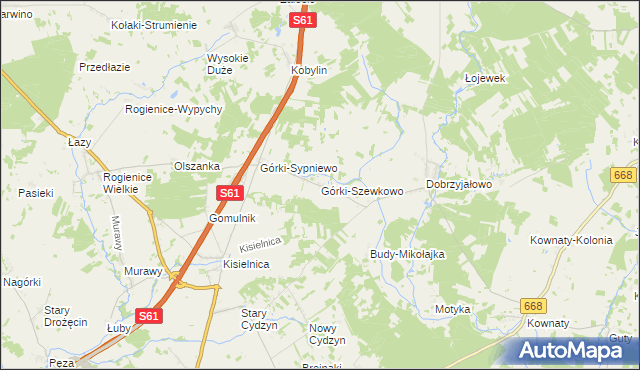 mapa Górki-Szewkowo, Górki-Szewkowo na mapie Targeo