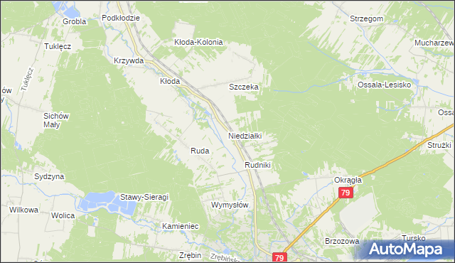 mapa Niedziałki gmina Rytwiany, Niedziałki gmina Rytwiany na mapie Targeo