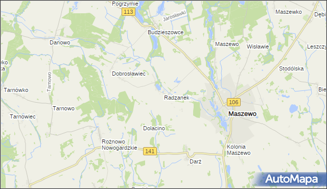 mapa Radzanek, Radzanek na mapie Targeo