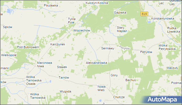 mapa Serniawy-Kolonia, Serniawy-Kolonia na mapie Targeo