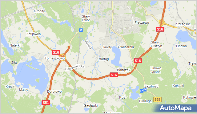 mapa Bartąg, Bartąg na mapie Targeo