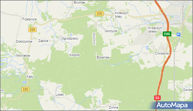 mapa Bolanów, Bolanów na mapie Targeo