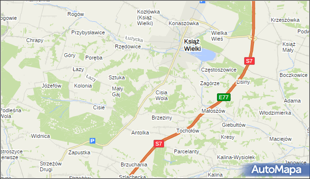 mapa Cisia Wola, Cisia Wola na mapie Targeo