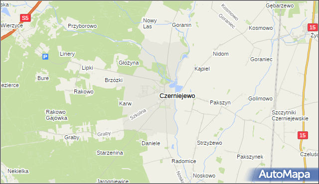 mapa Czerniejewo, Czerniejewo na mapie Targeo