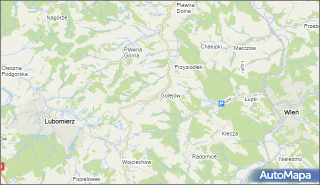 mapa Golejów, Golejów na mapie Targeo