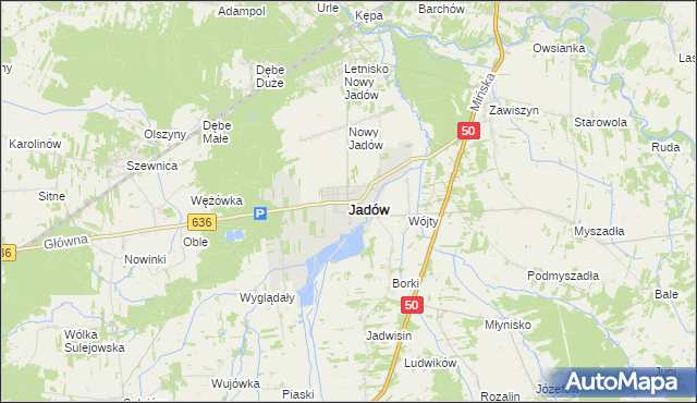 mapa Jadów, Jadów na mapie Targeo