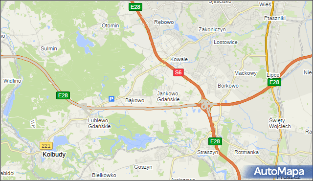 mapa Jankowo Gdańskie, Jankowo Gdańskie na mapie Targeo