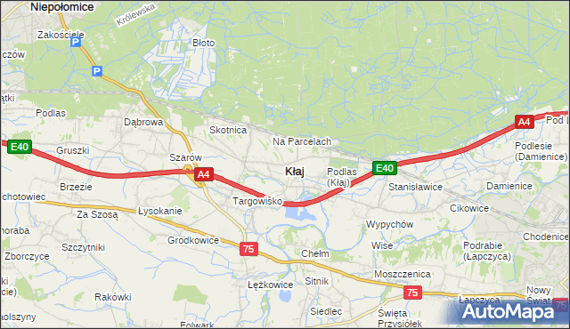 mapa Kłaj, Kłaj na mapie Targeo