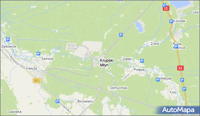 mapa Krupski Młyn, Krupski Młyn na mapie Targeo