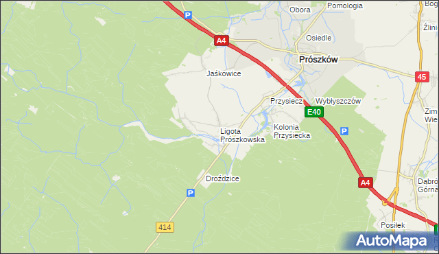 mapa Ligota Prószkowska, Ligota Prószkowska na mapie Targeo