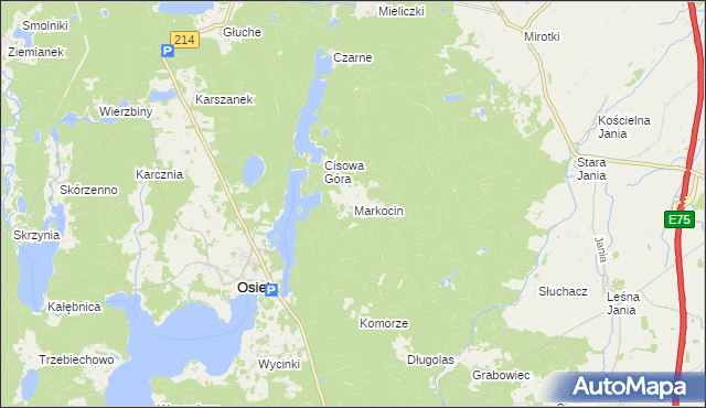 mapa Markocin gmina Osiek, Markocin gmina Osiek na mapie Targeo
