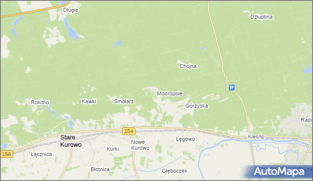 mapa Modropole, Modropole na mapie Targeo