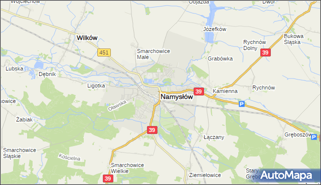 mapa Namysłów, Namysłów na mapie Targeo