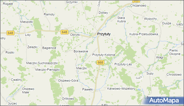 mapa Przytuły-Kolonia, Przytuły-Kolonia na mapie Targeo