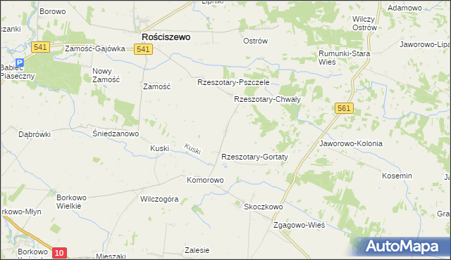 mapa Rzeszotary-Stara Wieś, Rzeszotary-Stara Wieś na mapie Targeo