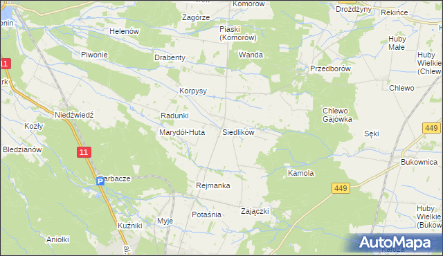 mapa Siedlików, Siedlików na mapie Targeo