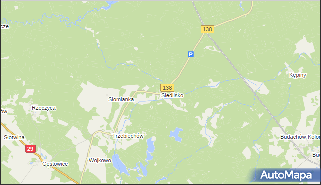 mapa Siedlisko gmina Maszewo, Siedlisko gmina Maszewo na mapie Targeo