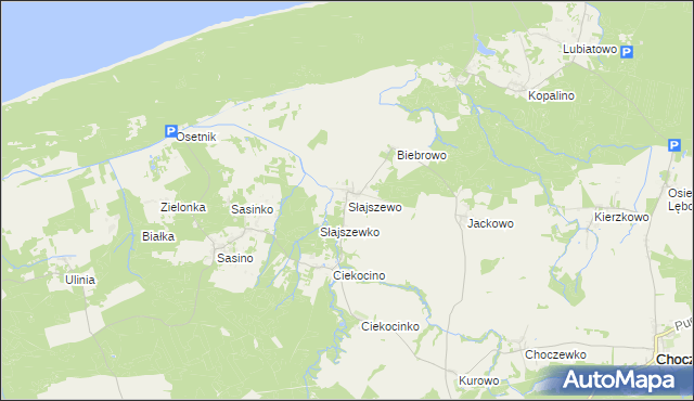 mapa Słajszewo, Słajszewo na mapie Targeo