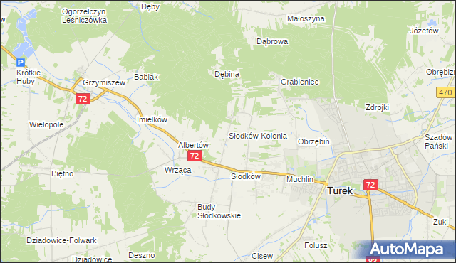 mapa Słodków-Kolonia, Słodków-Kolonia na mapie Targeo